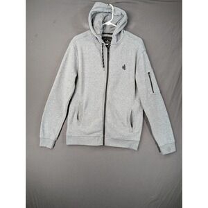 Rugby University‎ Mens Gray Full Zip Hoodie Modern Fit Small Lion Logo